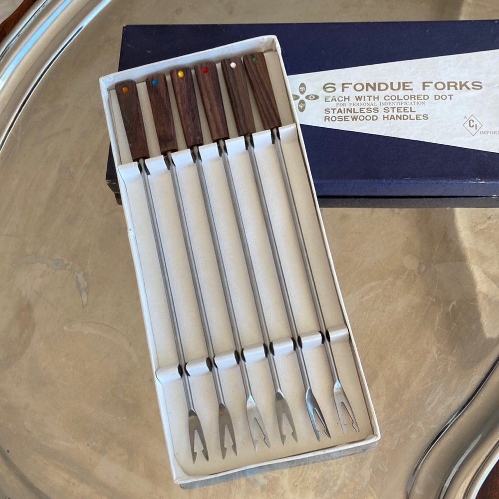 Vintage Rosewood Fondue Forks